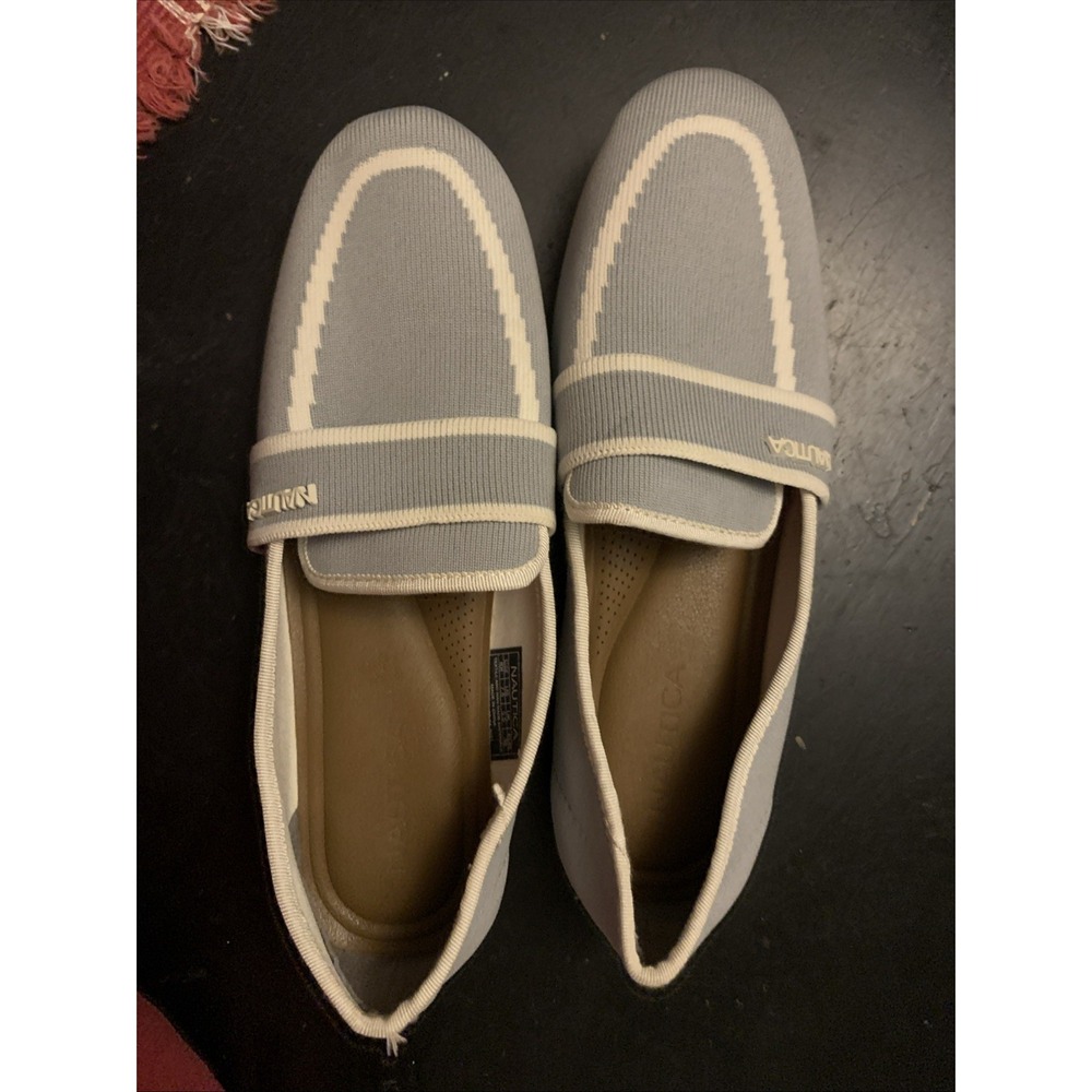 Nautica Gray Blue Knit Slip On Loafer Woman's Size 7.5